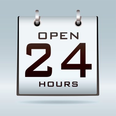 Open 24hr calendar clipart