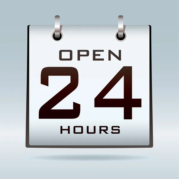 Open 24hr calendar — Stock Vector
