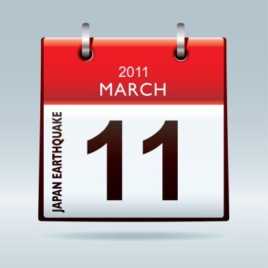 Calendar icon japan earthquake clipart