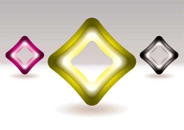 照らされた正方形アイコンの概念 — ストックベクタ