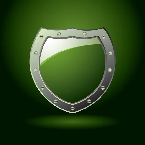 Green shield blank — Stock Vector