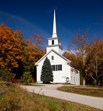 Vermont Church in Fall clipart