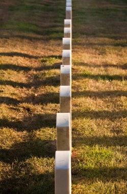 Row of grave stones in Arlington clipart