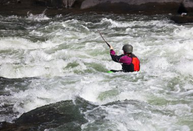 White water kayaking clipart