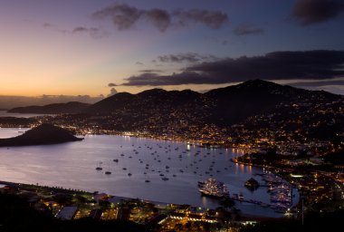 Town of Charlotte Amalie and Harbor clipart