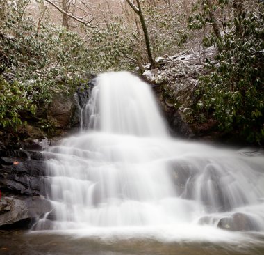 Laurel Falls in Smoky Mountains in snow clipart