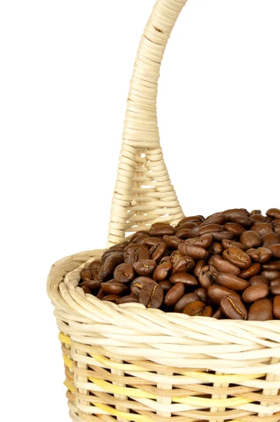 Grãos de café na cesta — Fotografia de Stock
