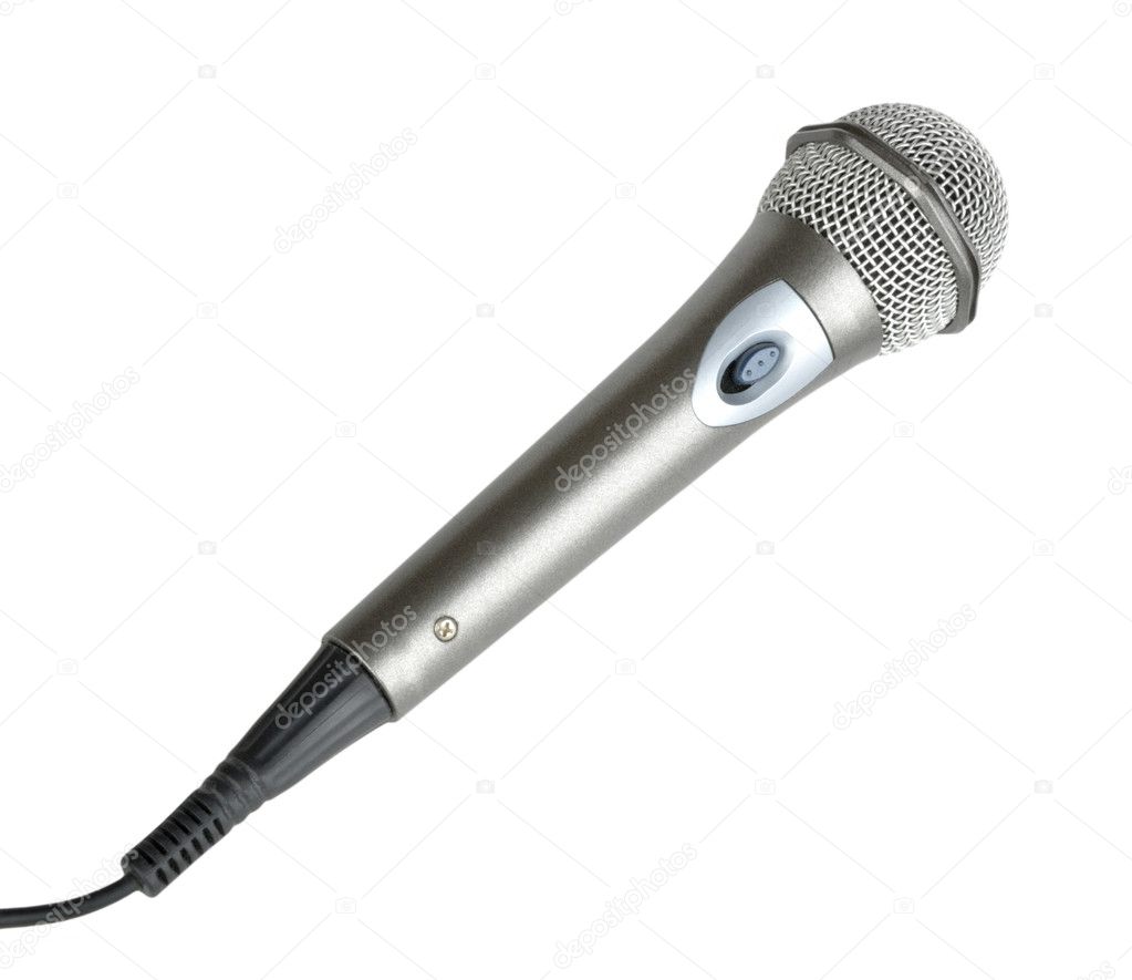 Large microphone, isolated on white background.