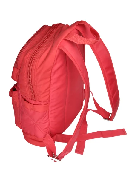 Little Red School Backpack White Background — Stock Photo, Image