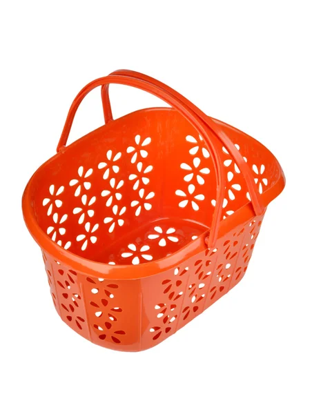 Plastic Basket Isolated White Background — Stock Photo, Image