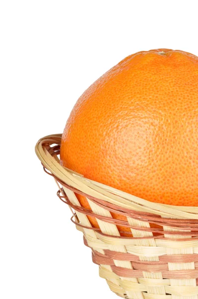 Grapefruit Kosárba Elszigetelt Fehér Background — Stock Fotó