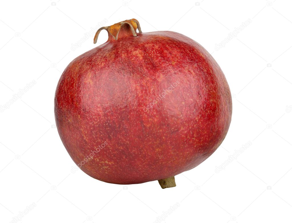 Ripe pomegranate isolated on a white background