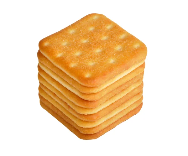 Crackers su bianco — Foto Stock