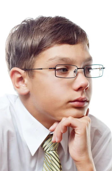 Školák v brýlích — Stock fotografie