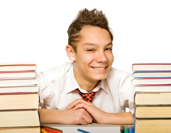 Junge mit Buch — Stockfoto