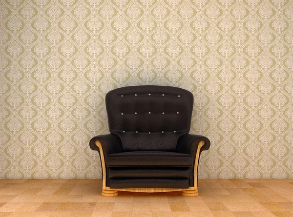 Cadeira de couro preto Fotografias De Stock Royalty-Free