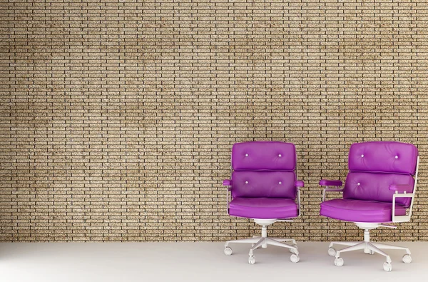 Twee paarse stoelen Stockfoto
