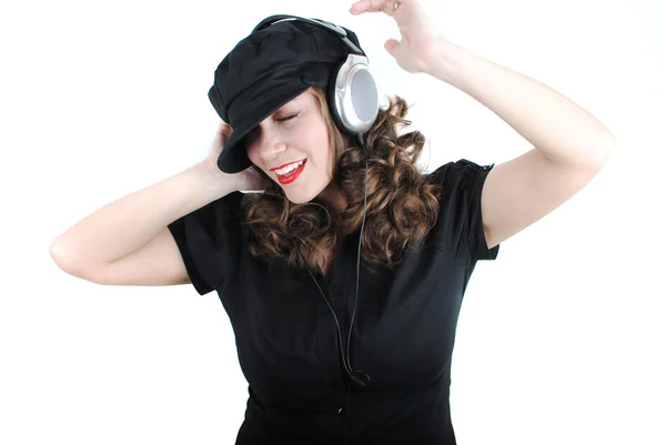 Beautiful young woman with headphones — Stock Photo, Image