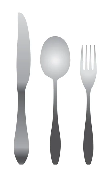 勺子、 叉子 & 刀 — 图库矢量图片