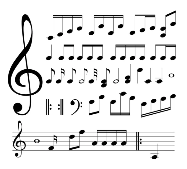 Signes musicaux. Notes — Image vectorielle