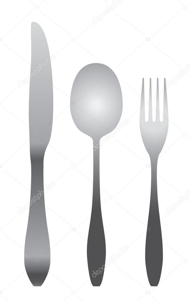 Spoon, fork & knife