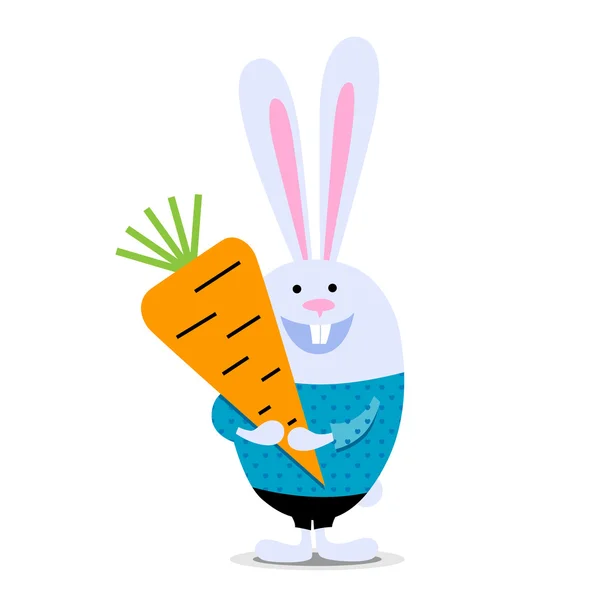 Кролик с морковью — стоковый вектор