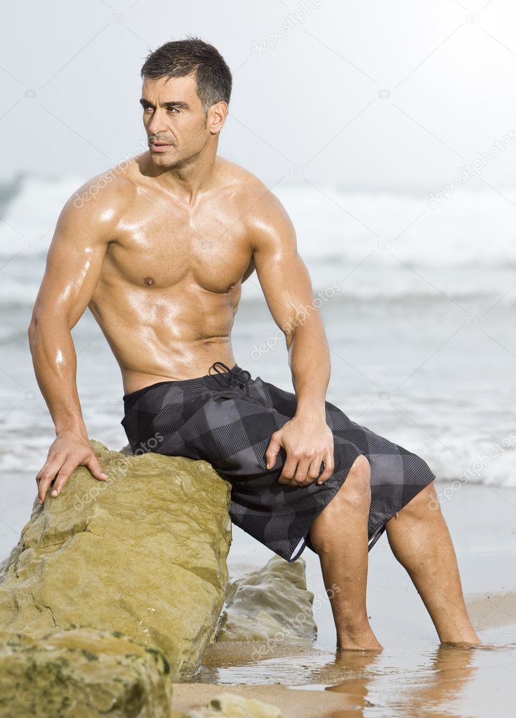 Sexy man beach