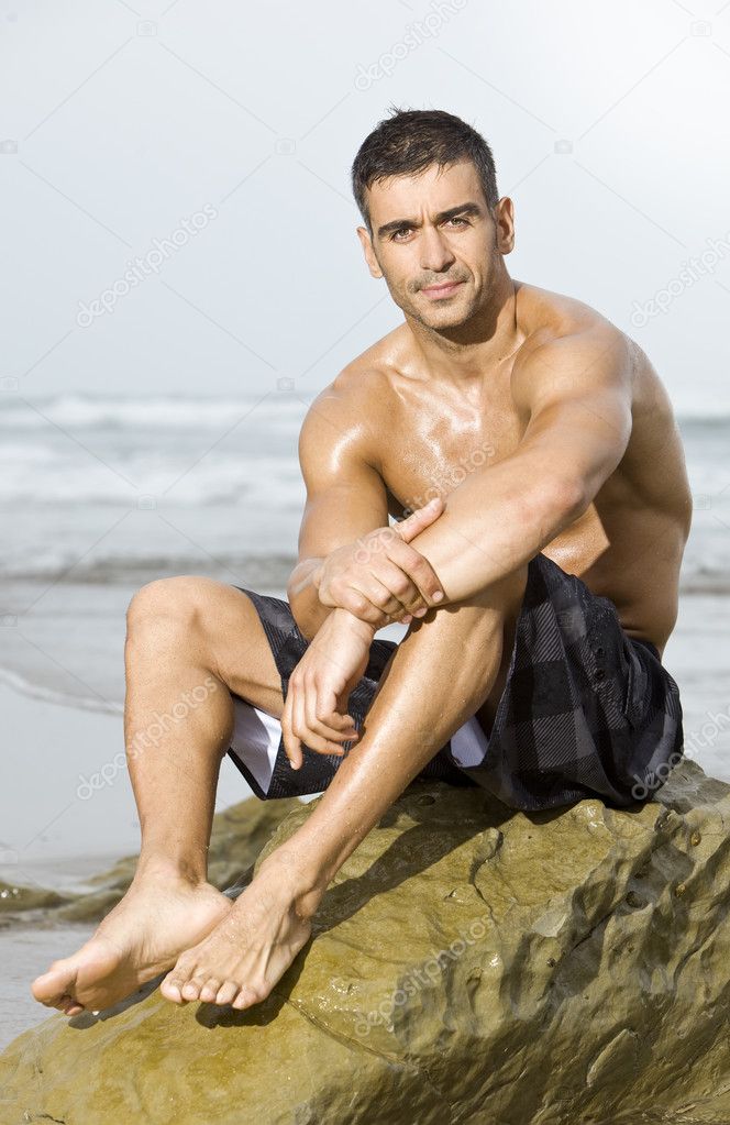 Sexy man beach