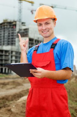 Builder inspector with idea clipart