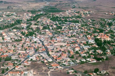 View from an airplane in Larnaca, Cyprus. clipart