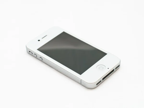 Ένα σύγχρονο κινητό έξυπνο τηλέφωνο σε άσπρο φόντο — Φωτογραφία Αρχείου