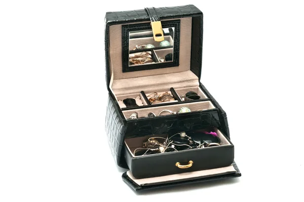 Kožený box pro šperky — Stock fotografie