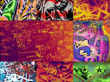 Multicolored graffitis clipart