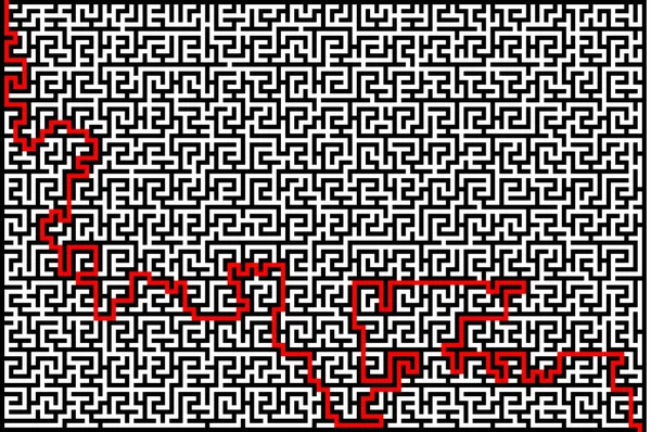 Labyrinth mit Hilfe — Stockfoto