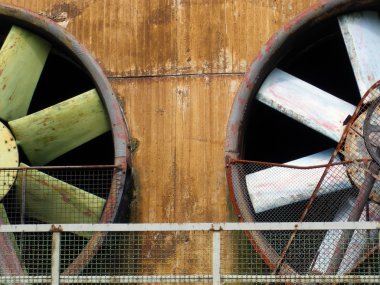 Big industrial fan in a factory clipart