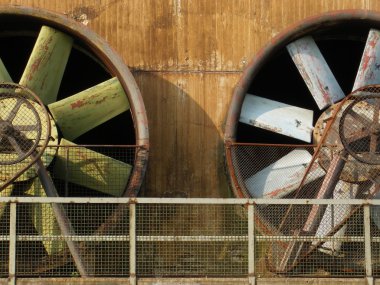 Big industrial fan in a factory clipart