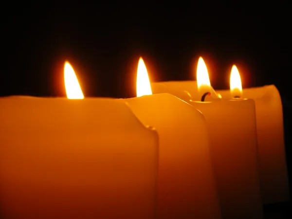 Svíčky Černém Pozadí — Stock fotografie