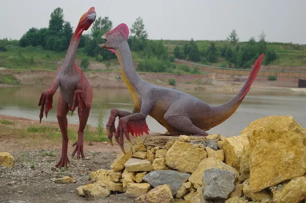 Modeller av dinosaurier Stockfoto