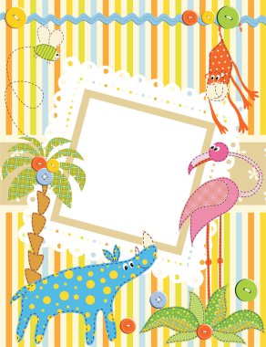 Baby frame or card. Vector clipart