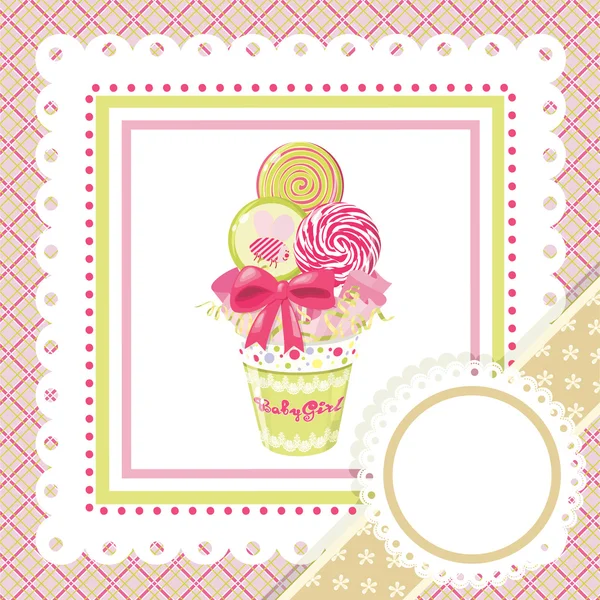 Lollipop bouquet on frame. Vector — Stock Vector