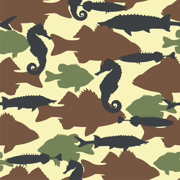 Fish camouflage seamless pattern — Stock Vector