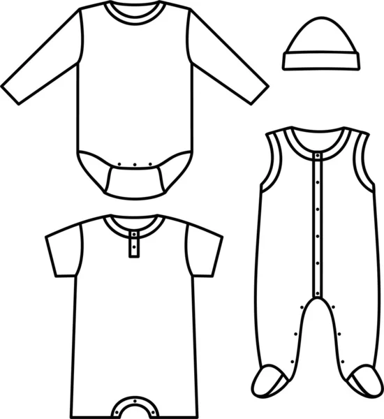 Abbigliamento bambino. Vettore — Vettoriale Stock
