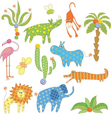 Jungle set. Vector clipart