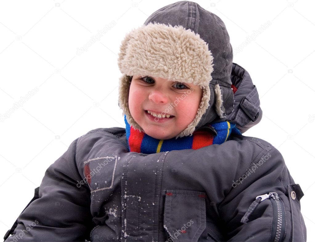 The boy in winter clothes stock photo image by khvost 4802109