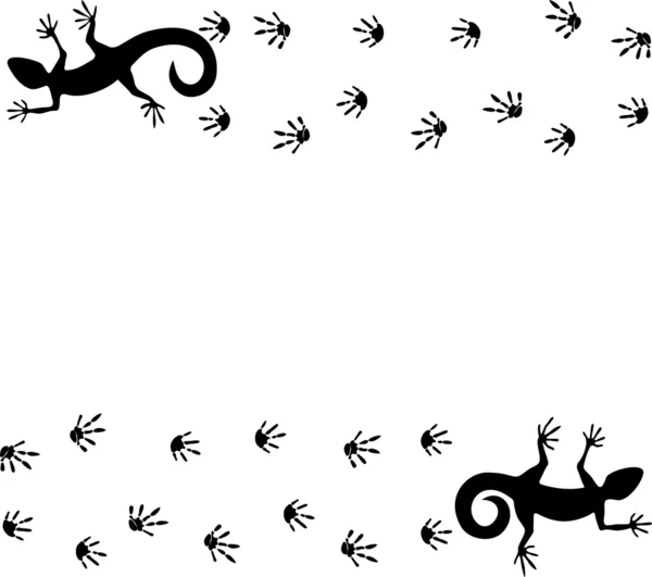 Lézards et traces — Image vectorielle