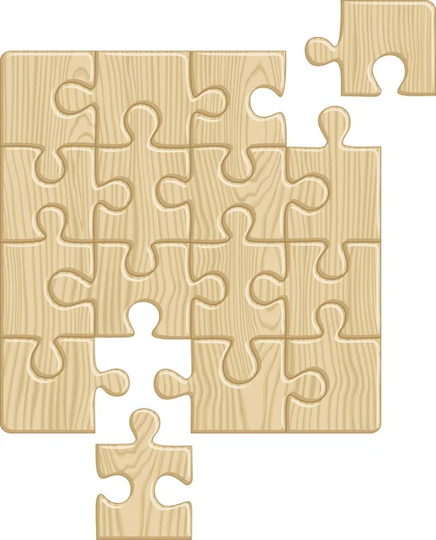 Padrão de quebra-cabeça de madeira — Vetor de Stock