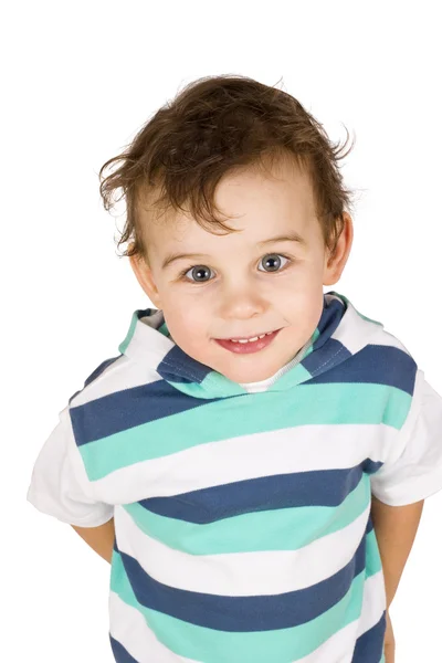 Lächelnder Junge isoliert auf weiß — Stockfoto
