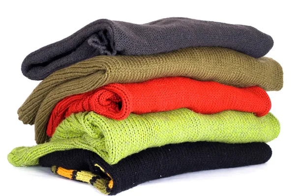 Stack of various sweaters — Stock Photo, Image