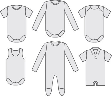 Set of child wear clipart