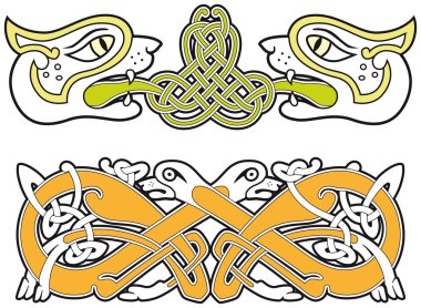 Set of celtic animals design elements clipart